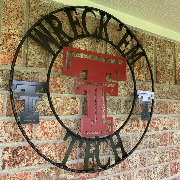 12", 18", 24", 32" WRECKEM TEXAS TECH METAL CUSTOM VINTAGE CRAFT TEAM SIGN HANDMADE