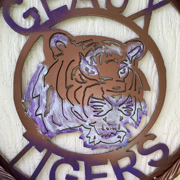 12",18",24",32" GEAUX TIGERS CUSTOM VINTAGE METAL CRAFT TEAM WALL ART HANDMADE