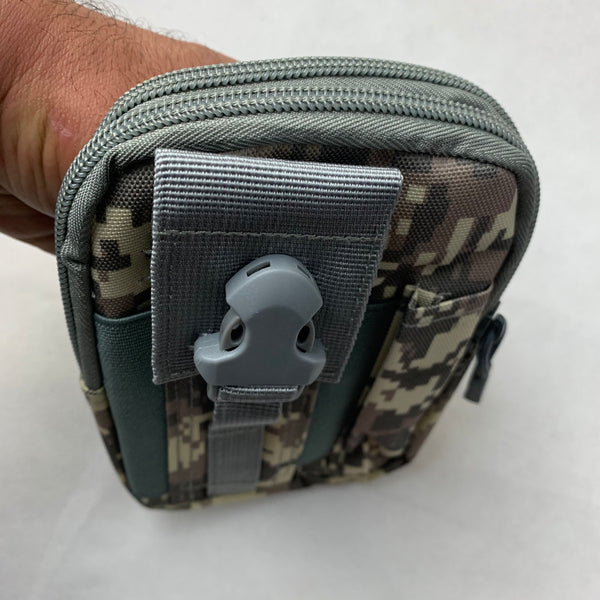 #MX_ARU65 CAMO 7" RUGGED NYLON POUCH BAG MEGA EXTRA LARGE VERTICAL ZIPPER CLOSURE, BELT LOOP HOLSTER CELL PHONE TABLET CASE UNIVERSAL OVERSIZE