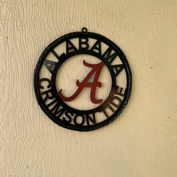 12" ALABAMA CRIMSON TIDE CUSTOM METAL VINTAGE CRAFT WALL ART TEAM SIGN