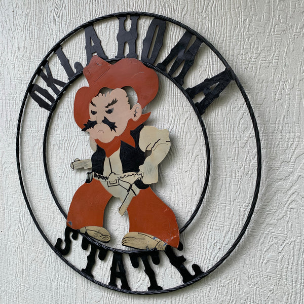 OSU OKLAHOMA STATE COWBOYS CUSTOM METAL VINTAGE CRAFT TEAM SIGN HANDMADE