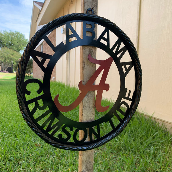 12" ALABAMA CRIMSON TIDE CUSTOM METAL VINTAGE CRAFT WALL ART TEAM SIGN