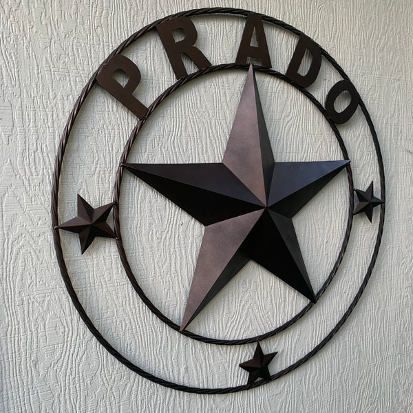 KOLET FAMILY STYLE YOUR CUSTOM FAMILY NAME STAR METAL BARN STAR ROPE RING KOLET FAMILY WESTERN HOME DECOR VINTAGE RUSTIC BROWN NEW HANDMADE 24",32",34",36",40",42",44",46",50"