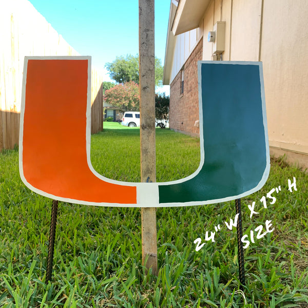 24"x15" MIAMI HURRICANES CUSTOM METAL VINTAGE CRAFT SIGN WESTERN HOME DECOR HANDMADE LASER CUT