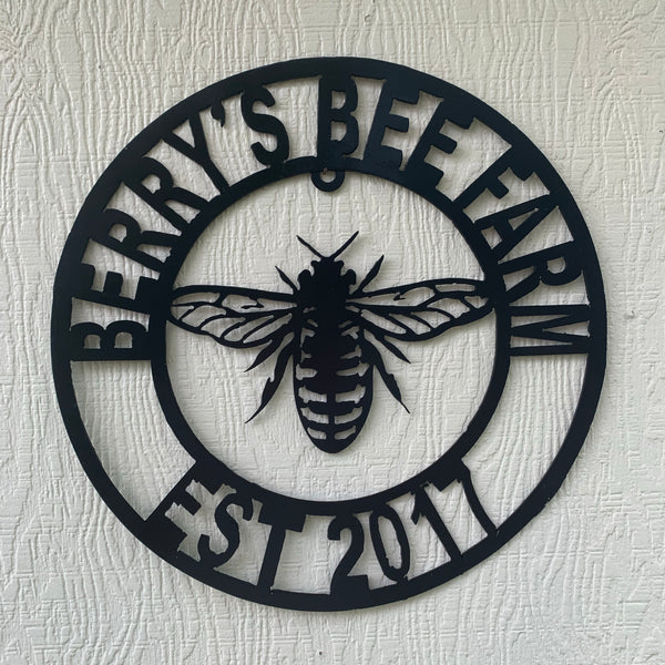 #EH10491 CUSTOM NAME BEE LASERCUT CUSTOM METAL VINTAGE CRAFT SIGN WESTERN HOME DECOR HANDMADE