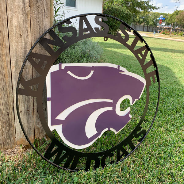 12", 18", 24", 32" KANSAS STATE WILDCATS  YMETAL CUSTOM VINTAGE CRAFT WALL ART TEAM SIGN HANDMADE