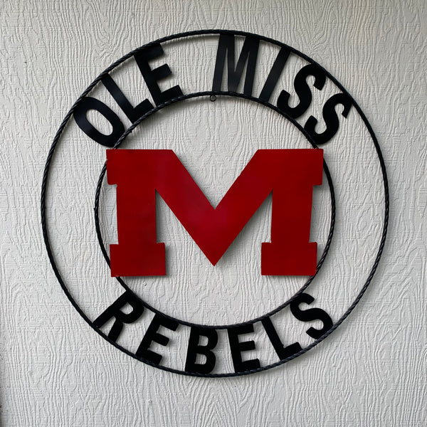 12", 18", 24", 32" OLE MISS REBELS MISSISSIPPI CUSTOM METAL TEAM VINTAGE SIGN