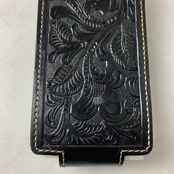 #WS341F 7" LONE STAR BLACK LEATHER POUCH EXTRA LARGE  BELT LOOP HOLSTER CELL PHONE CASE UNIVERSAL OVERSIZE--FREE SHIPPING