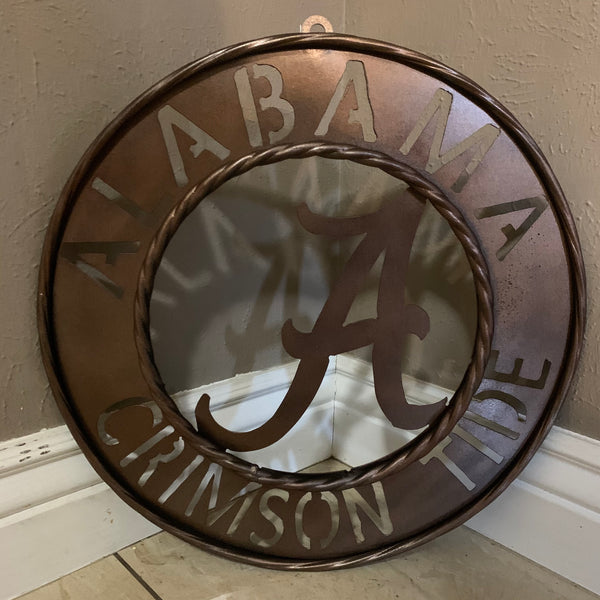 ALABAMA CRIMSON TIDE WIDE BAND RING CUSTOM METAL VINTAGE CRAFT TEAM SIGN HANDMADE