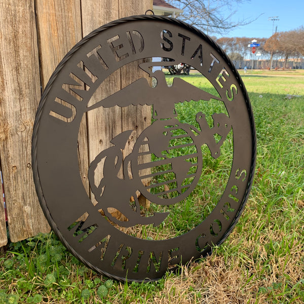 #EH10866 US MARINE CORPS 18",24",32" MILITARY LASERCUT CUSTOM BLACK METAL VINTAGE CRAFT SIGN WESTERN HOME DECOR HANDMADE