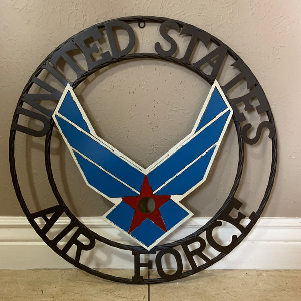 24" US AIR FORCE MILITARY CUSTOM VINTAGE METAL CRAFT WALL ART AIRFORCE WESTERN HOME DECOR HANDMADE