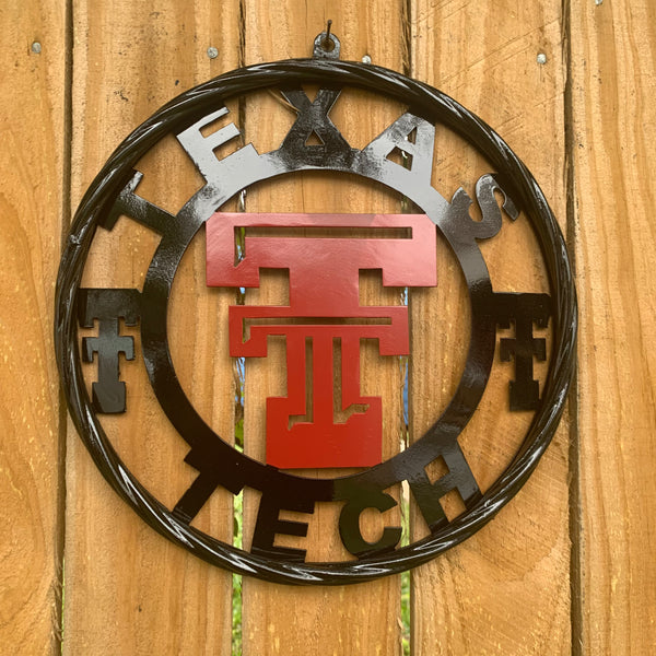 TEXAS TECH CUSTOM METAL VINTAGE CRAFT SIGN WESTERN HOME DECOR HANDMADE 12",18",24",32",36"