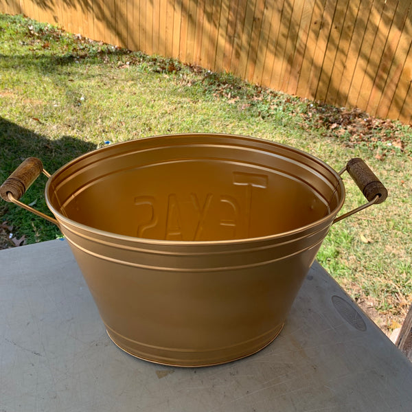 18" TEXAS GOLDEN COPPER OVAL TUB WESTERN HOME DECOR METAL ART--BRAND NEW