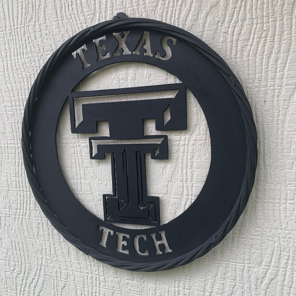 12",18",24",32",36" TEXAS TECH RUSTIC BLACK CUSTOM METAL VINTAGE CRAFT TEAM SIGN HANDMADE TO ORDER