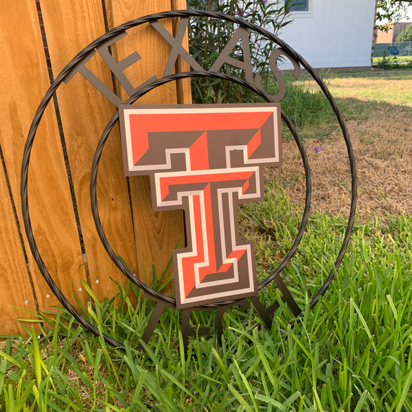 18",24" TEXAS TECH CUSTOM METAL VINTAGE CRAFT SIGN WESTERN HOME DECOR