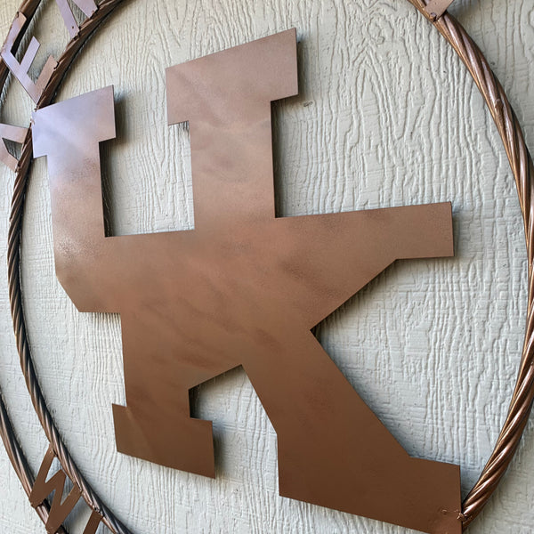 12", 18", 24", 32" KENTUCKY WILDCATS CUSTOM HAMMERED COPPER METAL VINTAGE CRAFT SIGN HANDMADE