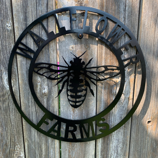 #EH10491 CUSTOM NAME BEE LASERCUT CUSTOM METAL VINTAGE CRAFT SIGN WESTERN HOME DECOR HANDMADE