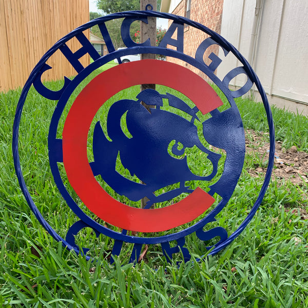 12", 18", 24", 32" CHICAGO CUBS CUSTOM METAL VINTAGE CRAFT TEAM SPORTS SIGN HANDMADE