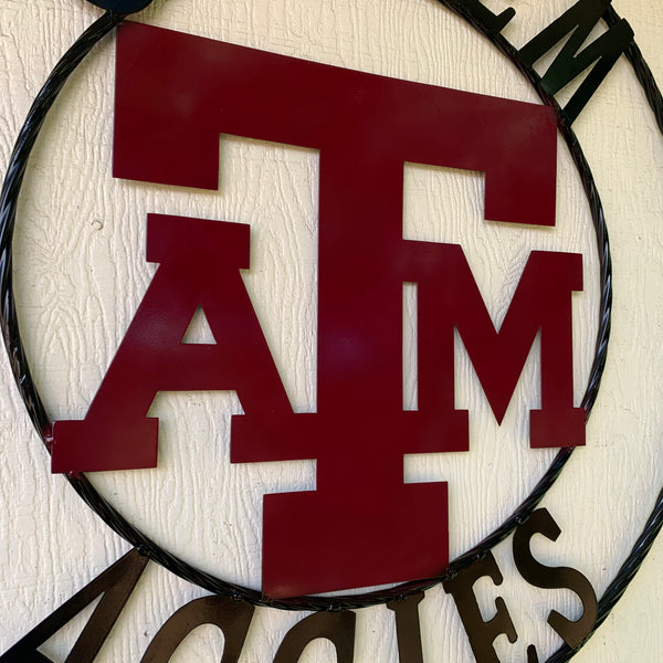 GIGEM AGGIES METAL CUSTOM VINTAGE CRAFT TEAM SIGN HANDMADE