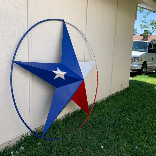 48", 60", 72" RED WHITE BLUE TX FLAG BARN META STAR WITH TEXAS 1836 SIGN WESTERN HOME DECOR METAL ART VINTAGE RUSTIC RED WHITE & BLUE ART