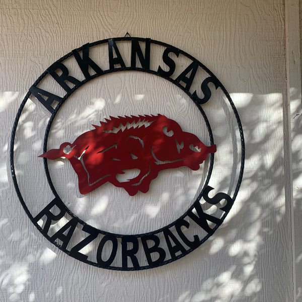 ARKANSAS RAZORBACKS CUSTOM METAL VINTAGE CRAFT TEAM SIGN OFFICIAL LICENSED PRODUCT