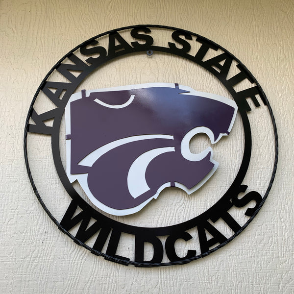 12", 18", 24", 32" KANSAS STATE WILDCATS  YMETAL CUSTOM VINTAGE CRAFT WALL ART TEAM SIGN HANDMADE