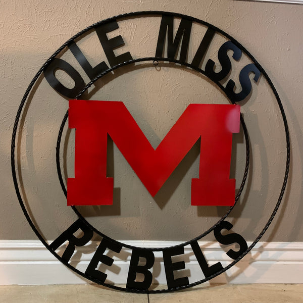 12", 18", 24", 32" OLE MISS REBELS MISSISSIPPI CUSTOM METAL TEAM VINTAGE SIGN