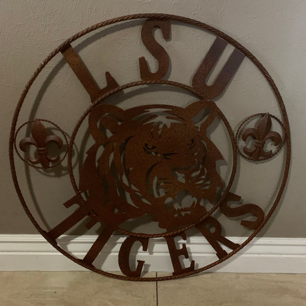 12:,18",24",32",36" LSU TIGERS METAL CUSTOM VINTAGE CRAFT ART SIGN