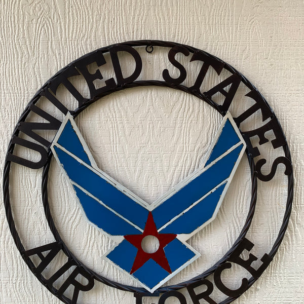 24" US AIR FORCE MILITARY CUSTOM VINTAGE METAL CRAFT WALL ART AIRFORCE WESTERN HOME DECOR HANDMADE