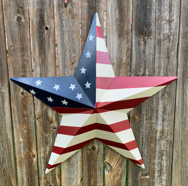 AMERICANA USA FLAG BARN STAR RED WHT BLUE STAR HANDMADE 9",12",16",24",30",34",36"