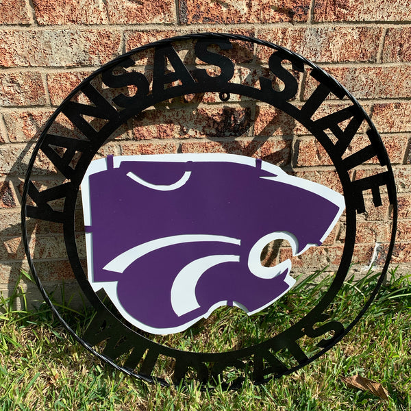 12", 18", 24", 32" KANSAS STATE WILDCATS  YMETAL CUSTOM VINTAGE CRAFT WALL ART TEAM SIGN HANDMADE
