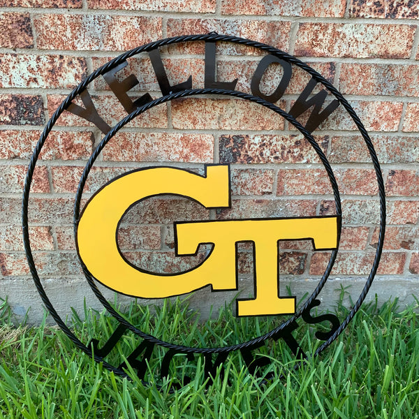 12", 18", 24", 32" GEORGIA TECH YELLOW JACKETS METAL SIGN VINTAGE CUSTOM TEAM ART