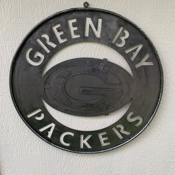 12",18",24",32",36" RAW METAL GREEN BAY PACKERS DISC CUSTOM METAL VINTAGE CRAFT TEAM SPORTS SIGN HANDMADE