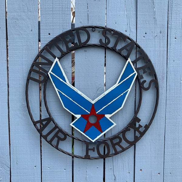 24" US AIR FORCE MILITARY CUSTOM VINTAGE METAL CRAFT WALL ART AIRFORCE WESTERN HOME DECOR HANDMADE