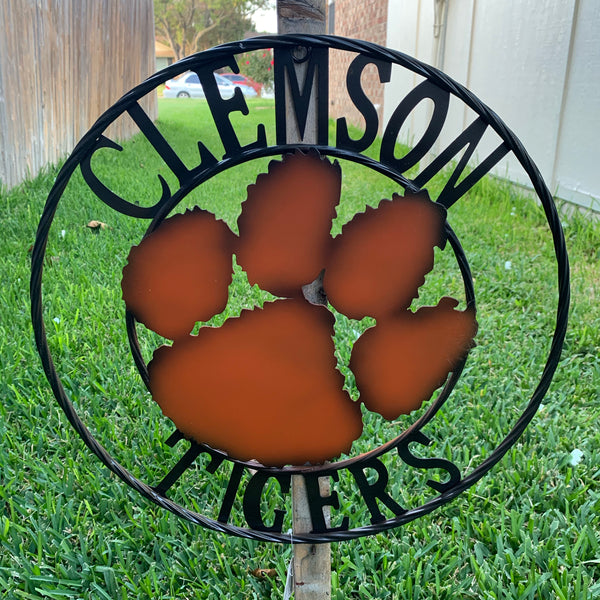 CLEMSON TIGERS CUSTOM METAL VINTAGE CRAFT SIGN WALL ART TEAM SIGN HANDMADE STYLE#1 12", 18", 24", 32"