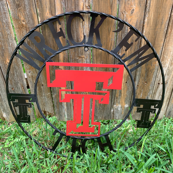 12", 18", 24", 32" WRECKEM TEXAS TECH METAL CUSTOM VINTAGE CRAFT TEAM SIGN HANDMADE