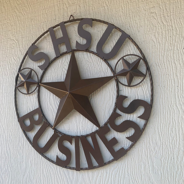 24",32" SHSU SAM HOUSTON BEARKATS BUSINESS RUSTIC BRONZE COPPER METAL CUSTOM VINTAGE CRAFT RUSTIC BLACK TEAM STAR HANDMADE