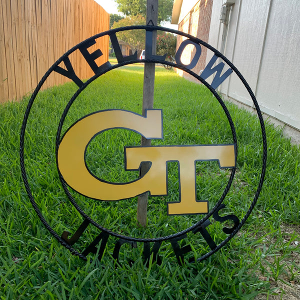 12", 18", 24", 32" GEORGIA TECH YELLOW JACKETS METAL SIGN VINTAGE CUSTOM TEAM ART