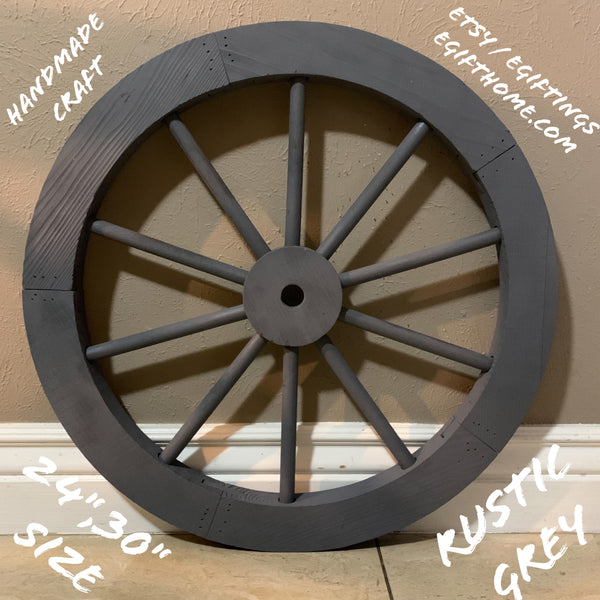 16",24",30" WAGON WHEEL GREY BARN WOOD WESTERN HOME DECOR HANDMADE NEW