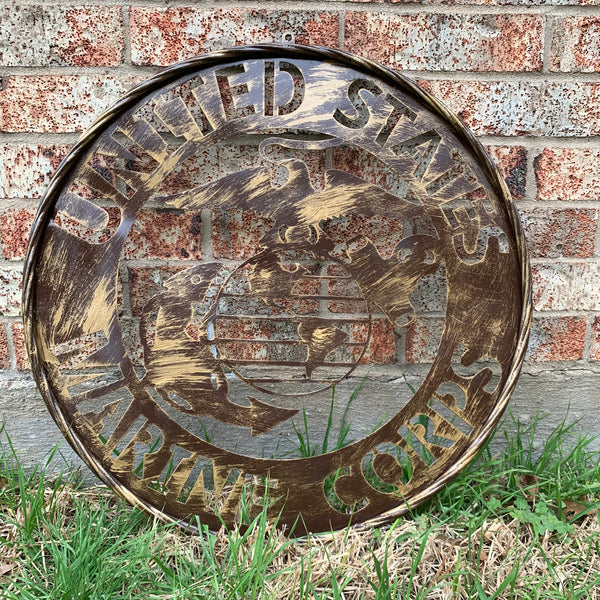 #EH10085 18",24",32" US MARINE CORPS MILITARY LASERCUT METAL PATRIOTIC WALL ART WESTERN HOME DECOR HANDMADE RUSTIC BRONZE COPPER
