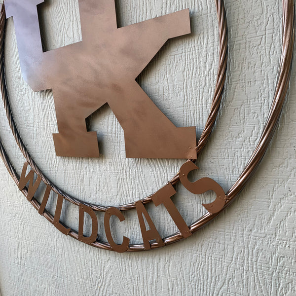 12", 18", 24", 32" KENTUCKY WILDCATS CUSTOM HAMMERED COPPER METAL VINTAGE CRAFT SIGN HANDMADE