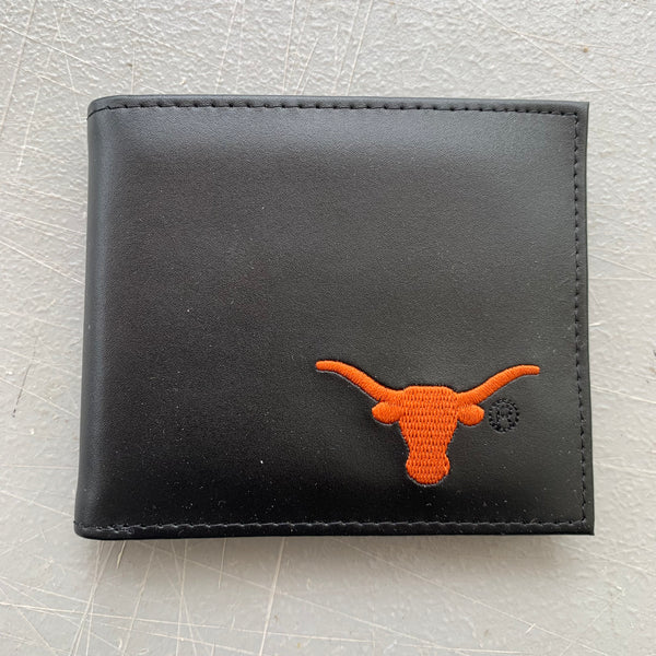 4.25" x 3.75" TEXAS LONGHORN WALLET LEATHER BIFOLD WALLET NEW-- FREE SHIPPING