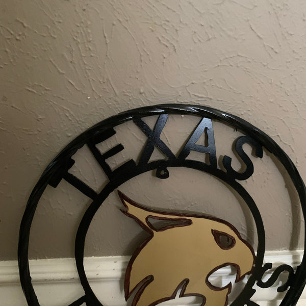 12" TEXAS BOBCATS CUSTOM METAL VINTAGE CRAFT SIGN TEAM WESTERN HOME DECOR HANDMADE