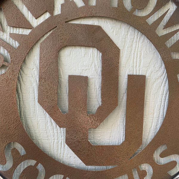 12",18",24",32" OU SOONERS HAMMERED COPPER CUSTOM METAL VINTAGE CRAFT TEAM SIGN HANDMADE CRAFT