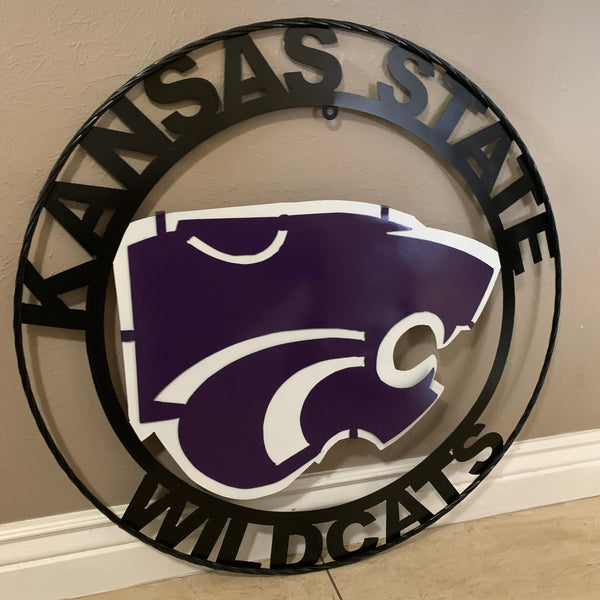 12", 18", 24", 32" KANSAS STATE WILDCATS  YMETAL CUSTOM VINTAGE CRAFT WALL ART TEAM SIGN HANDMADE