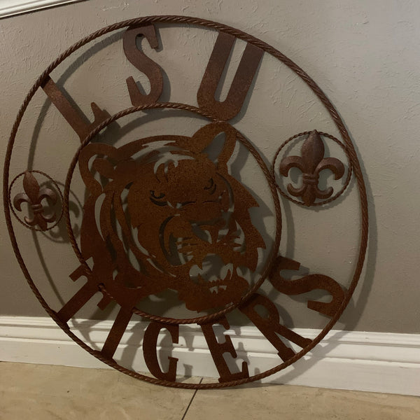 12:,18",24",32",36" LSU TIGERS METAL CUSTOM VINTAGE CRAFT ART SIGN