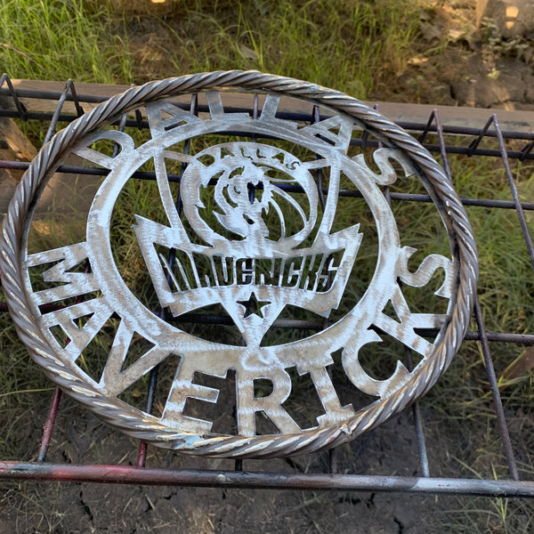 DALLAS MAVERICKS BLACK CUSTOM METAL VINTAGE CRAFT TEAM SPORTS SIGN HANDMADE 12",18",24",36"