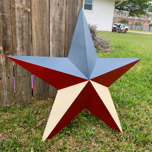 16",24",36" RED WHITE & BLUE METAL BARN STAR METAL WALL ART HANDMADE