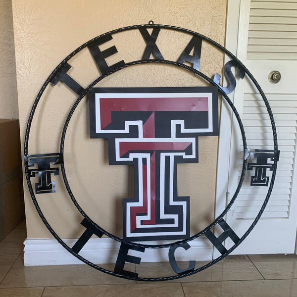 12", 18", 24", 32" TEXAS TECH CUSTOM METAL VINTAGE CRAFT TEAM SIGN