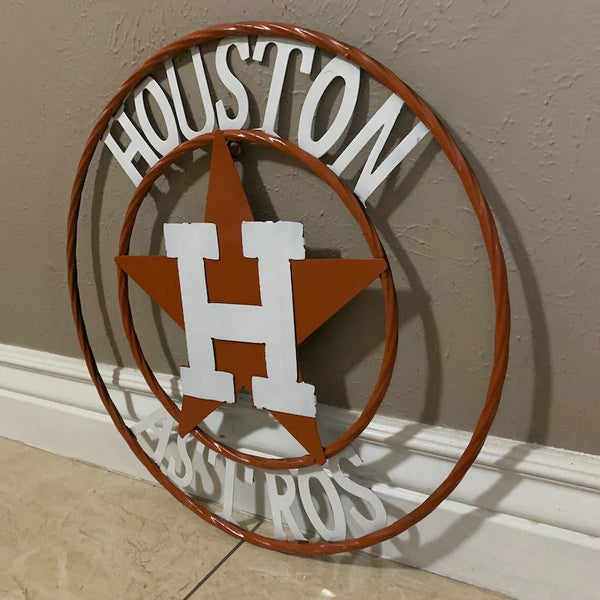 12",18",24",32,36" HOUSTON ASTROS METAL CUSTOM VINTAGE CRAFT TEAM SIGN HANDMADE